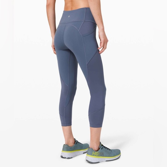 Lululemon All The Right Places Crop Blue Leggings Size 4 - Picture 2 of 14